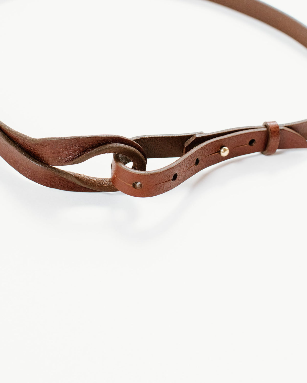 Depalma Handsewn Accessories Nuova 3/4 inch Single Wrap in Bark/Brass