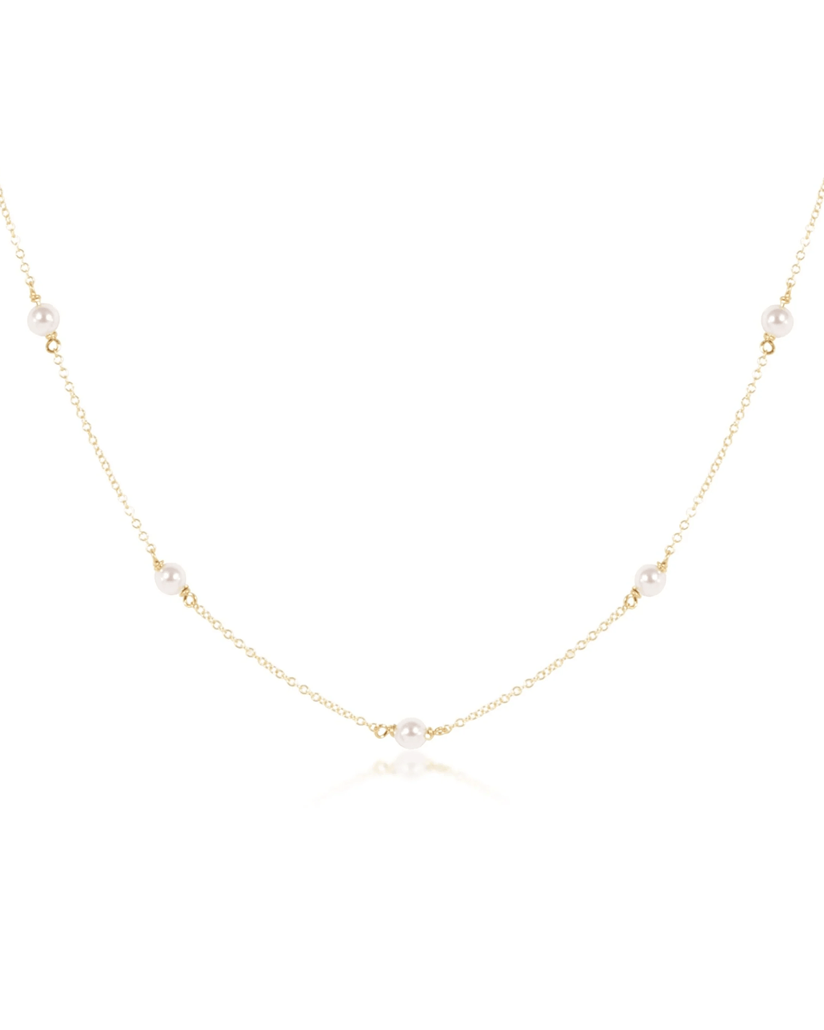 enewton Jewelry 14K Gold Filled 15" Choker Simplicity Chain Gold - 4mm Pearl