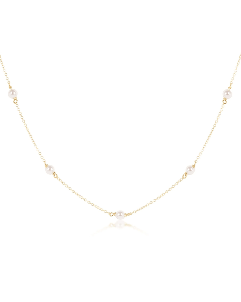enewton Jewelry 14K Gold Filled 15" Choker Simplicity Chain Gold - 4mm Pearl