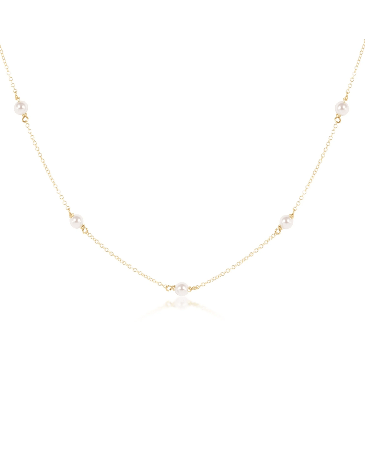 enewton Jewelry 14K Gold Filled 17" Choker Simplicity Chain Gold - 4mm Pearl