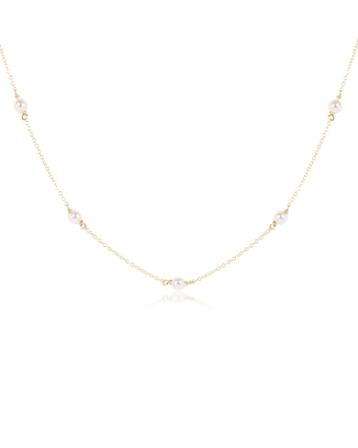 enewton Jewelry 14K Gold Filled 17" Choker Simplicity Chain Gold - 4mm Pearl