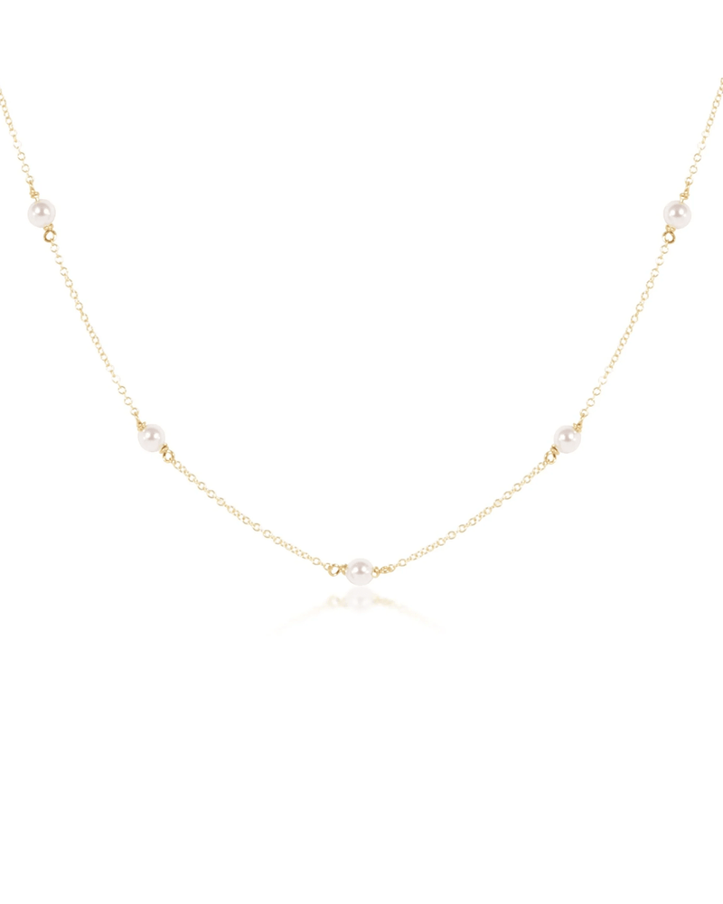 enewton Jewelry 14K Gold Filled 17" Choker Simplicity Chain Gold - 4mm Pearl