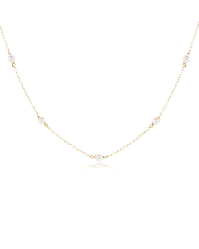 enewton Jewelry 14K Gold Filled 17" Choker Simplicity Chain Gold - 4mm Pearl