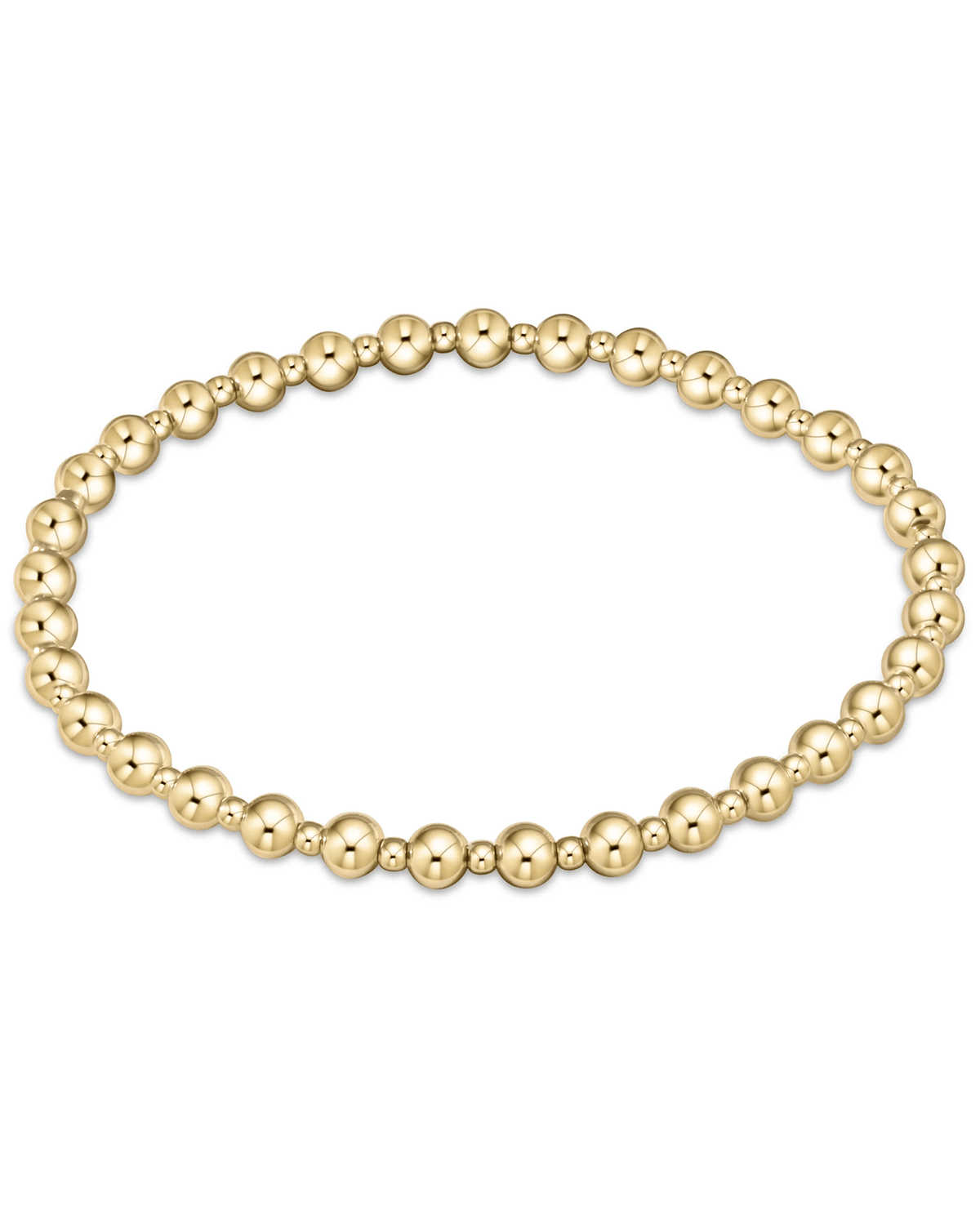 enewton Jewelry 14K Gold Filled Classic Grateful Pattern 4mm Bead Bracelet - Gold