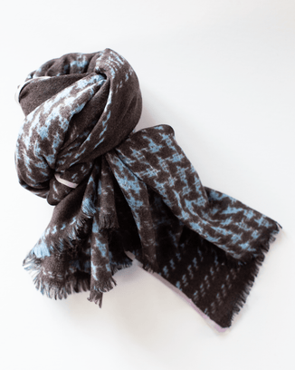 Épice Accessories Dark Chocolate Tweed Check 1 Scarf in Dark Chocolate