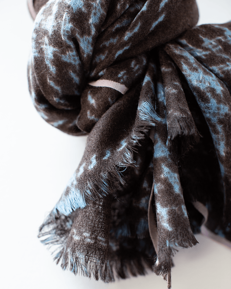 Épice Accessories Dark Chocolate Tweed Check 1 Scarf in Dark Chocolate