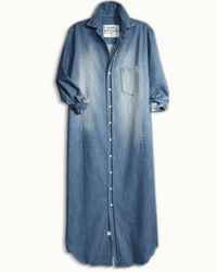 Frank & Eileen Clothing Rory Woven Long Dress in Distressed Vintage Wash