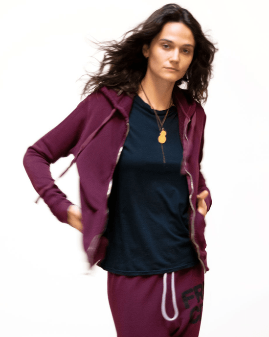 Free City Superfluff Lux Zip Hoodie in Deep Love 