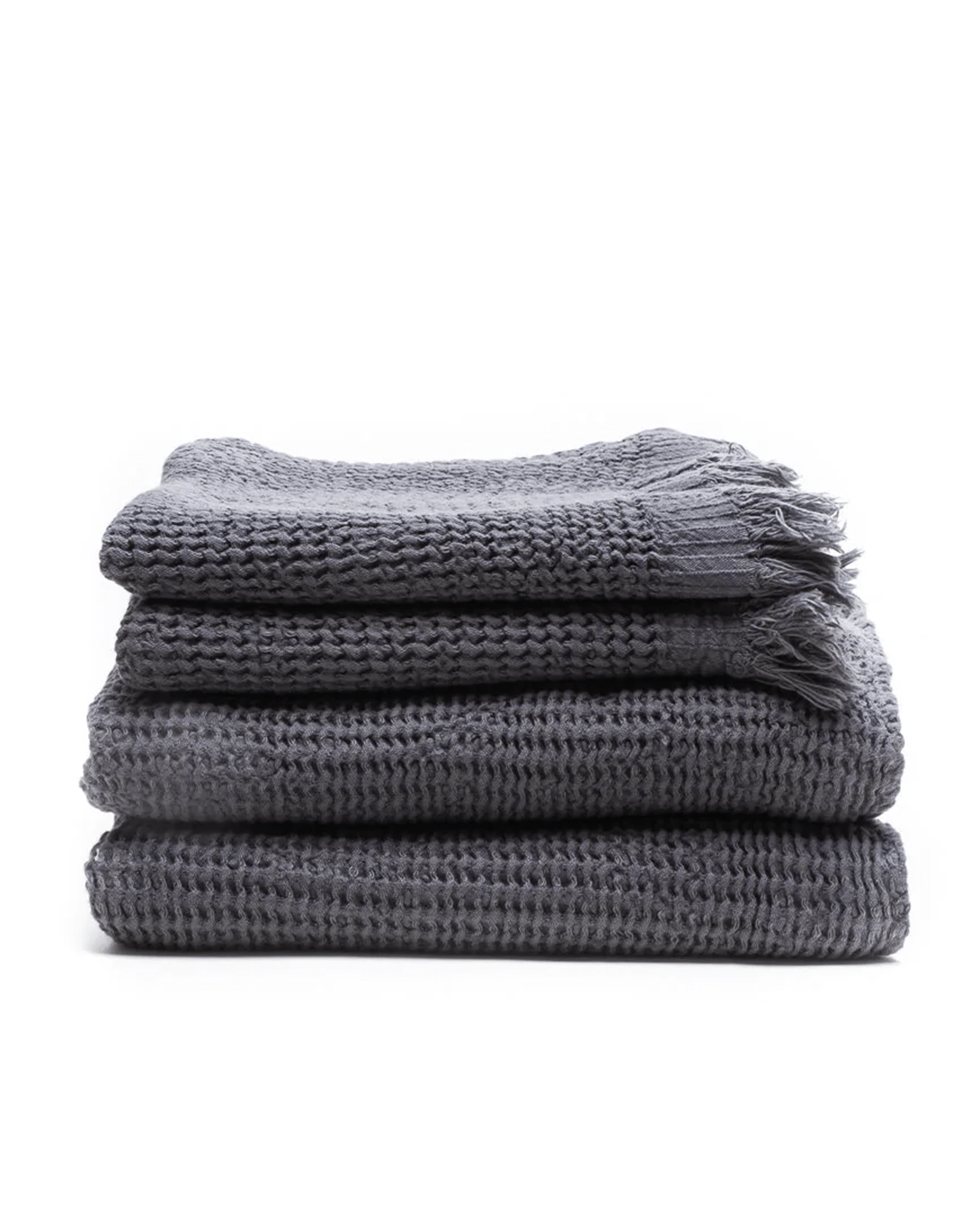 House No.23 Ella Waffle Towel in Anthracite - Bliss Boutiques