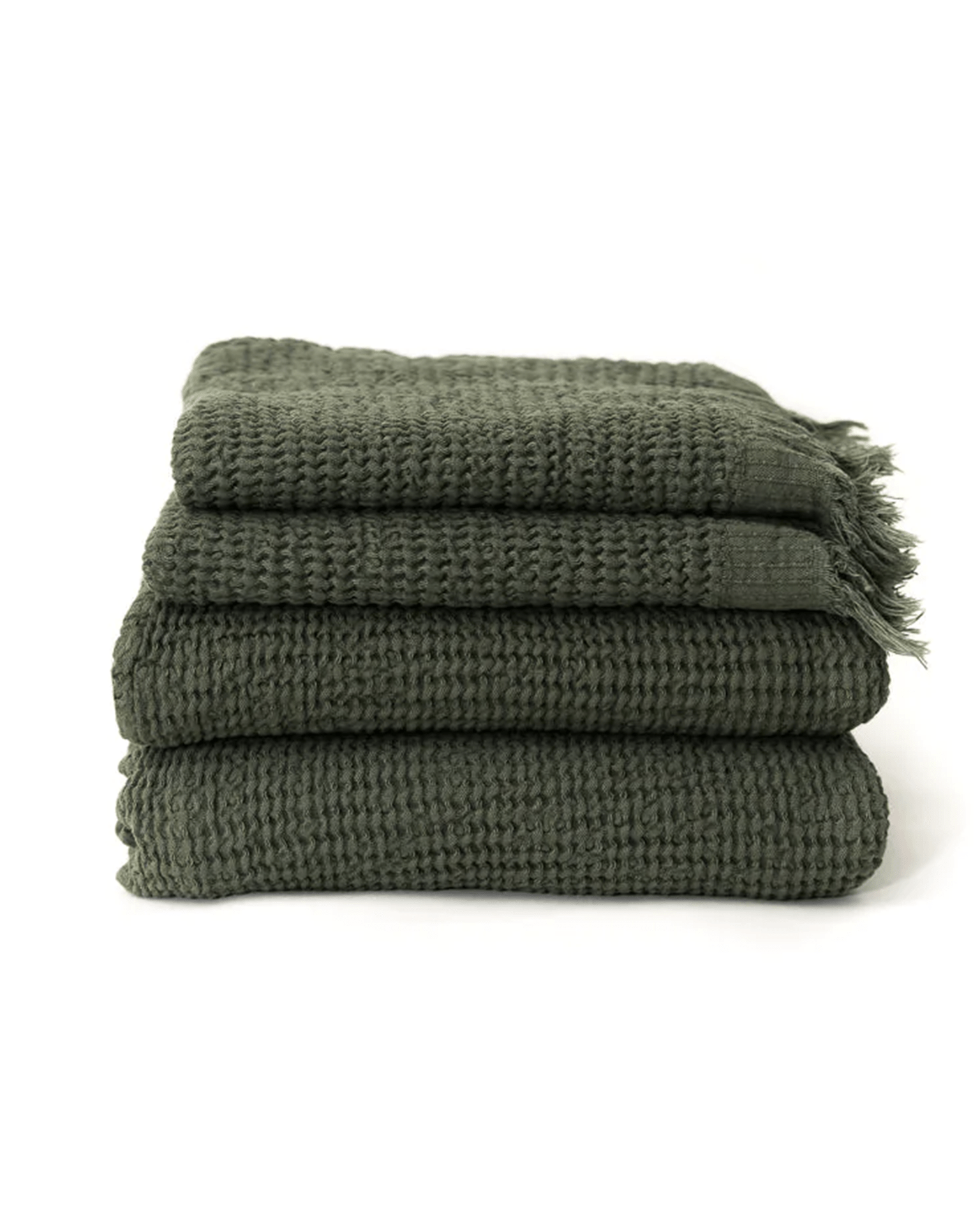 Ella Waffle Towel in Forest