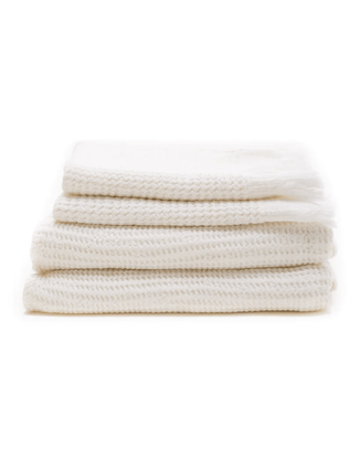 House No.23 Housewares White Ella Waffle Towel in White
