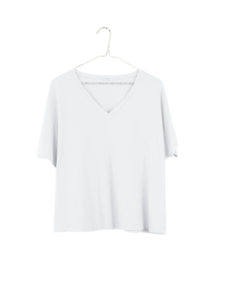 It is well LA Clothing Organic Cotton V Neck Tee in Salt