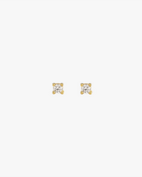 Kris Nations Jewelry 18K Gold Vermeil Classic Crystal Prong Studs in 18K Gold Vermeil