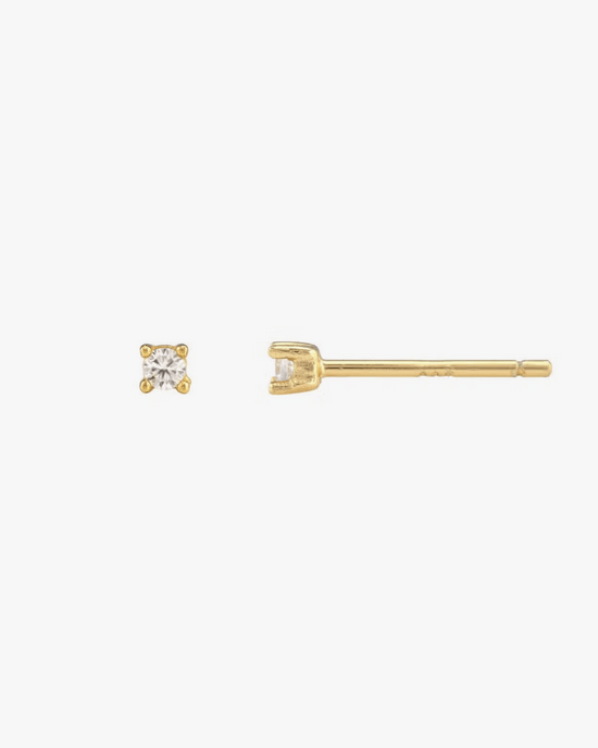 Kris Nations Jewelry 18K Gold Vermeil Classic Crystal Prong Studs in 18K Gold Vermeil