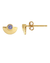 Kris Nations Jewelry 18K Gold Vermeil Half Moon Crystal 18K Gold Stud Earrings in Purple Amethyst