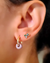 Kris Nations Jewelry 18K Gold Vermeil Modernist Bezel Crystal Stud Earrings in 18K Gold