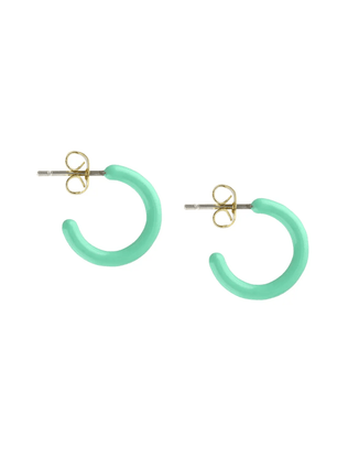 Kris Nations Jewelry Turquoise Petite Palette Enamel Post Hoops in Turquoise