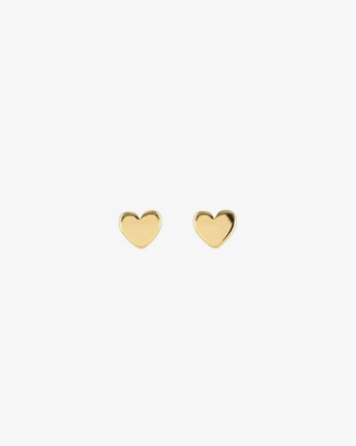 Kris Nations Jewelry 18K Gold Vermeil Tiny Heart Stud Earrings in 18K Gold Vermeil