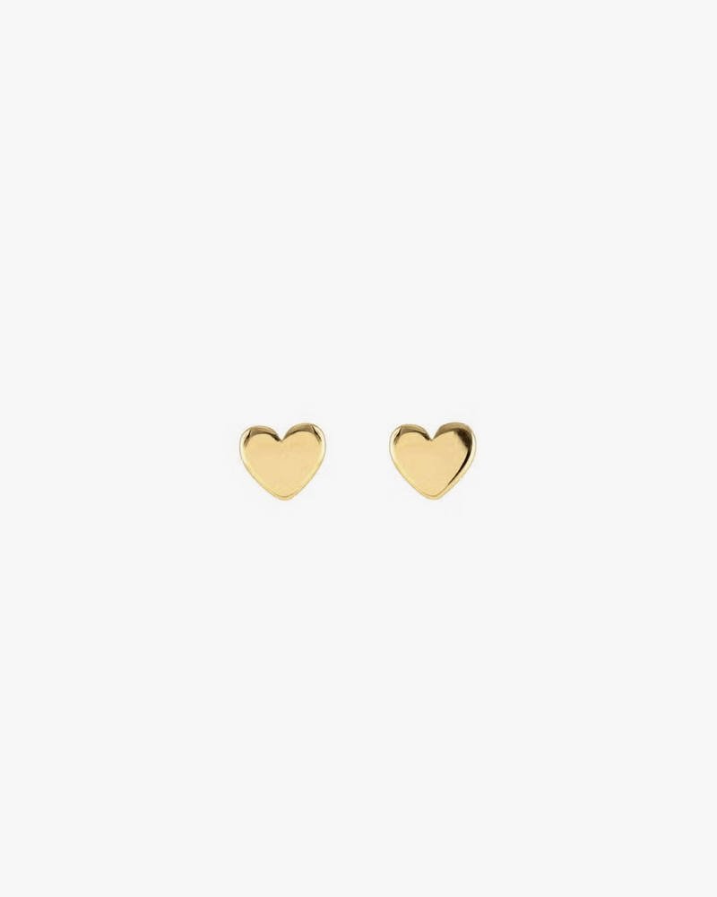Kris Nations Jewelry 18K Gold Vermeil Tiny Heart Stud Earrings in 18K Gold Vermeil