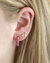 Kris Nations Jewelry 18K/Magenta Twisted Enamel Hoops in Magenta & 18K Gold Vermeil