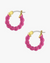 Kris Nations Jewelry 18K/Magenta Twisted Enamel Hoops in Magenta & 18K Gold Vermeil