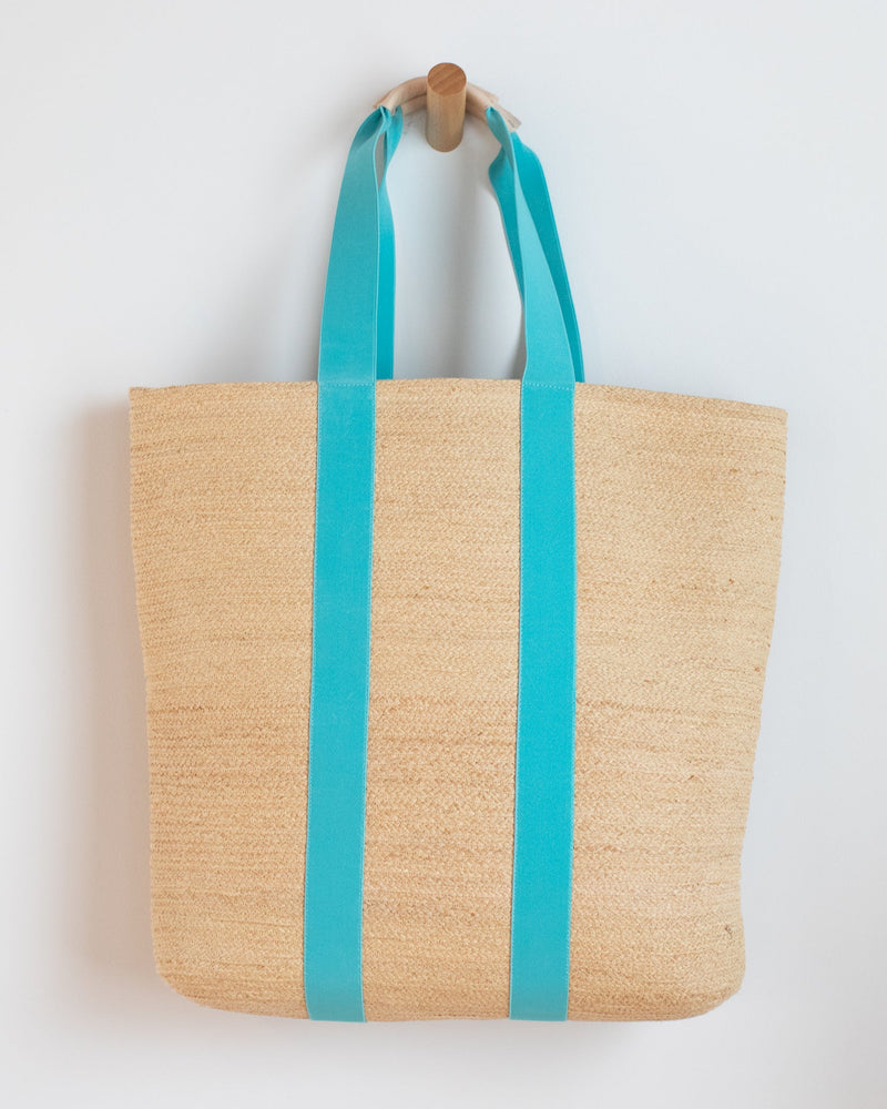 Lola Hats Accessories Cream/Turquoise PB & J Bag w/ Long Handle in Cream/Turquoise