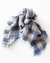 Mois Mont Accessories Dutch Blue Wool Check Scarf in Dutch Blue