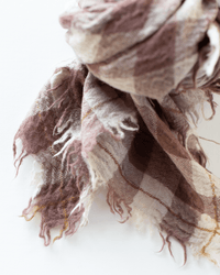Mois Mont Accessories Squirrel Wool Check Scarf in Squirrel