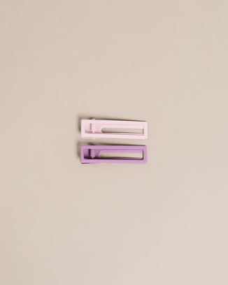 NAT + NOOR Accessories Mauve + Pink Lu Lu Hair Clip in Mauve + Pink