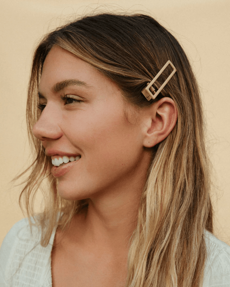 NAT + NOOR Accessories Mauve + Pink Lu Lu Hair Clip in Mauve + Pink
