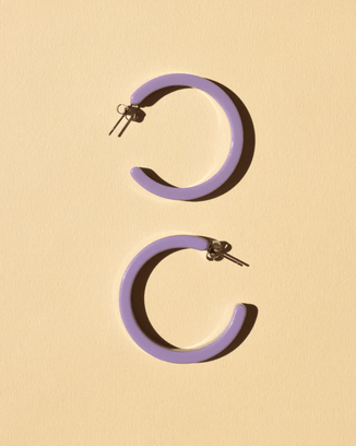 NAT + NOOR Jewelry Periwinkle Nora Hoops in Periwinkle