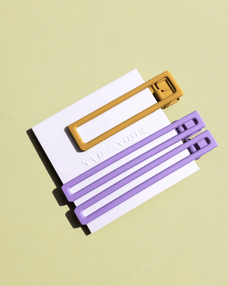 NAT + NOOR Accessories Lilac + Mustard Yarrow Hair Clip in Lilac + Mustard