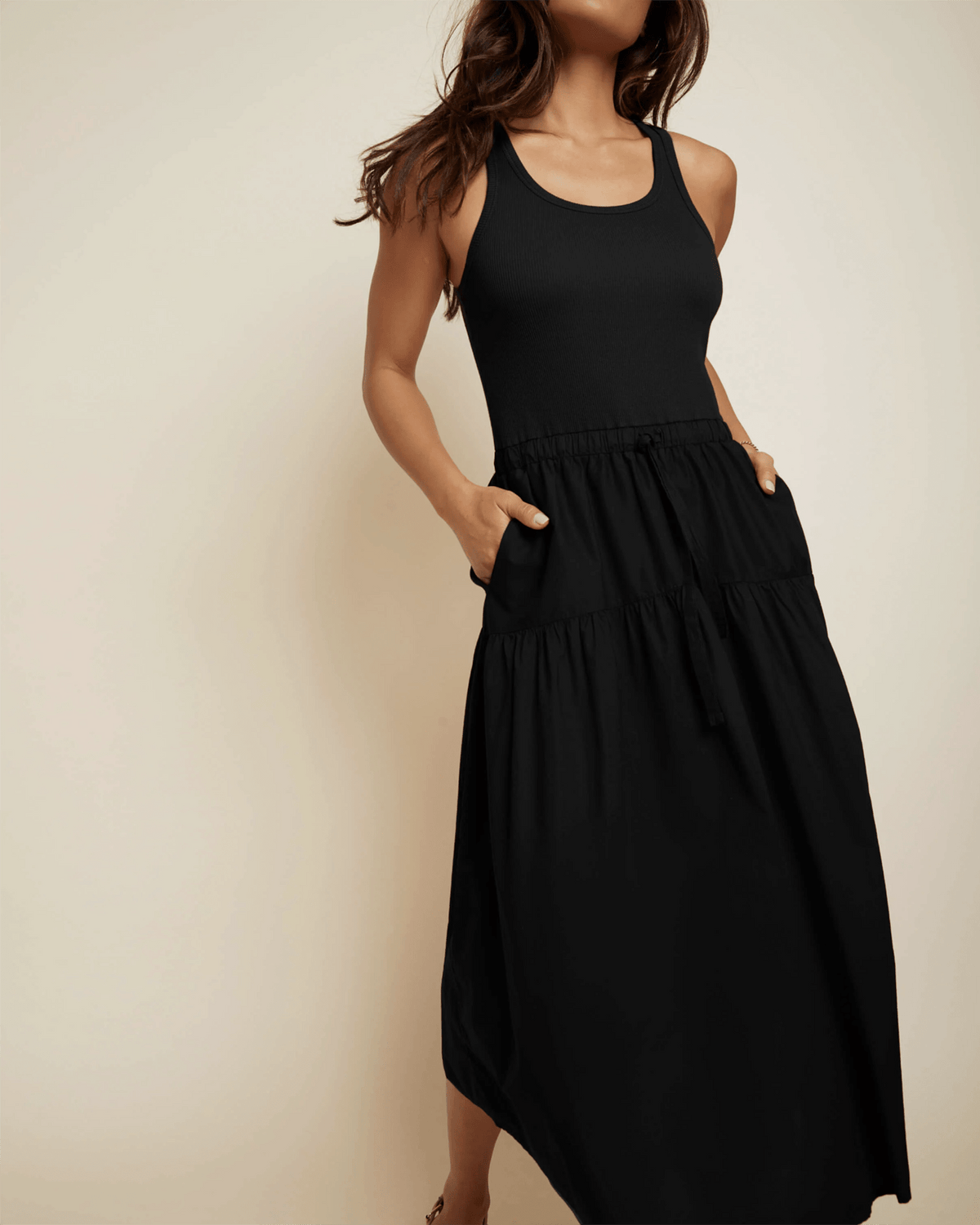 Nation LTD Clothing Frannie Combo Midi in Jet Black