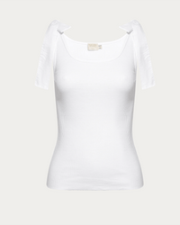 Nation LTD Clothing Gigi Tank w/ Poplin Ties in White