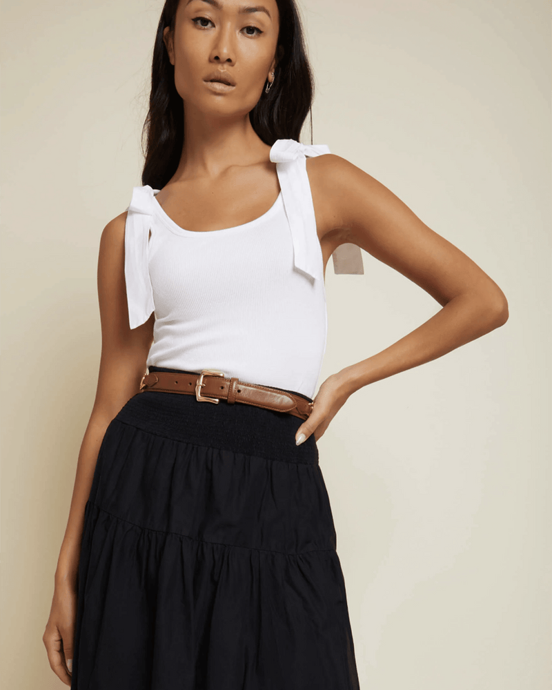 Nation LTD Clothing Gigi Tank w/ Poplin Ties in White