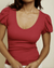 Nation LTD Clothing Nico Puff Sleeve V-Neck in Raspberry