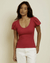 Nation LTD Clothing Nico Puff Sleeve V-Neck in Raspberry