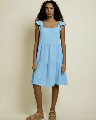 Nation LTD Clothing Noa Ruffled Midi in Turks and Caicos