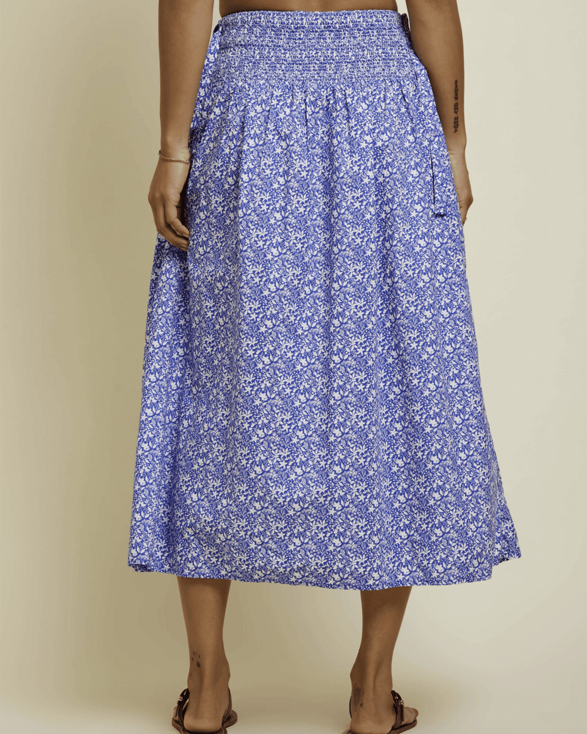 Nation LTD Clothing Primrose Smocked Skirt w/ Ties in Mykonos