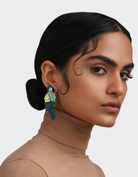 Olivia Dar Jewelry Dark Green Ara Earrings in Dark Green