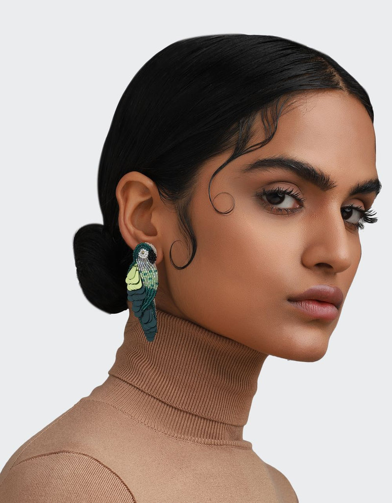 Olivia Dar Jewelry Dark Green Ara Earrings in Dark Green