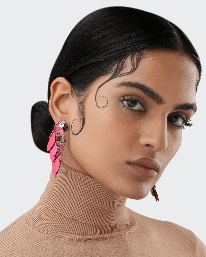 Olivia Dar Jewelry Fuchsia Ara Earrings in Fuchsia