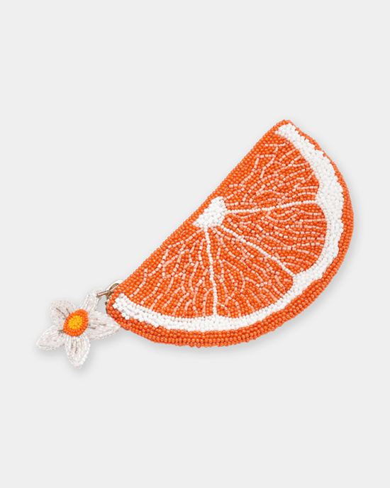 Olivia Dar Accessories Orange Beaded Wallet in Orange
