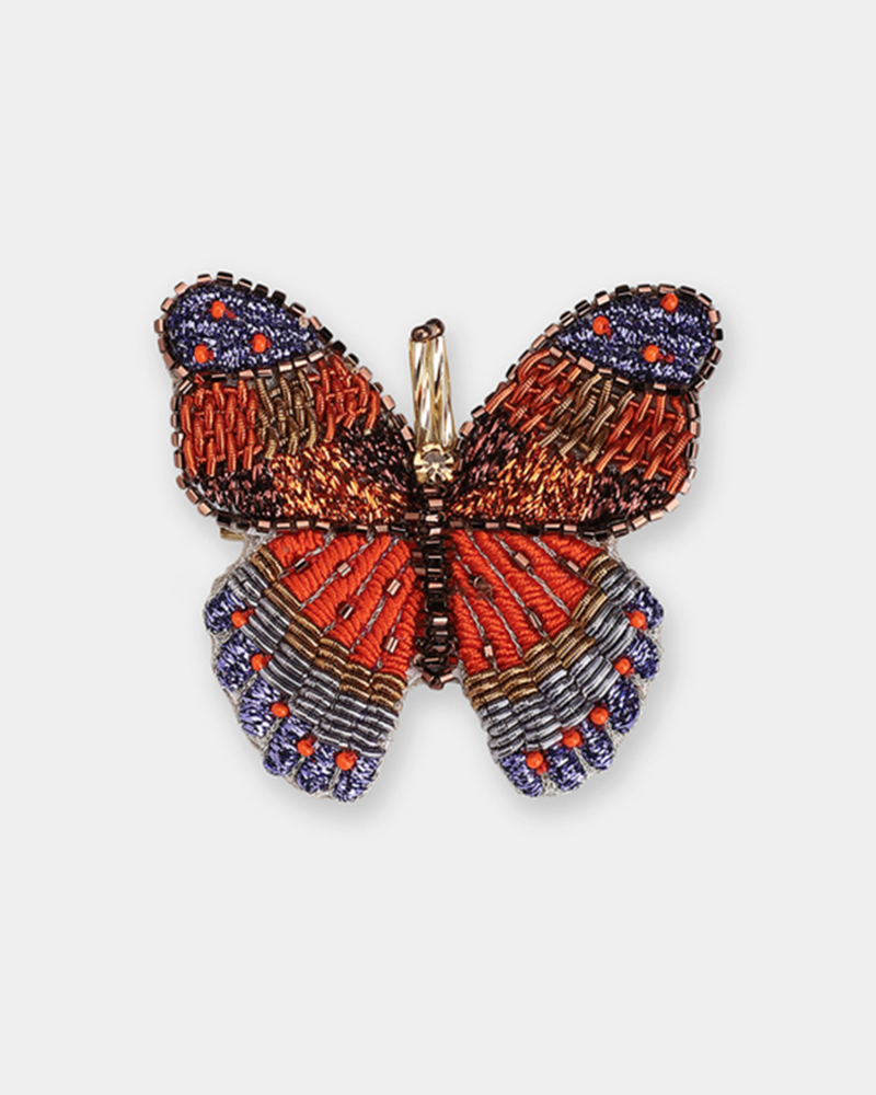 Olivia Dar Jewelry Orange Butterfly Brooch in Orange