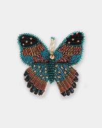 Olivia Dar Butterfly Brooch in Teal 