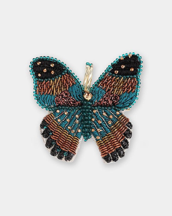 Olivia Dar Butterfly Brooch in Teal 