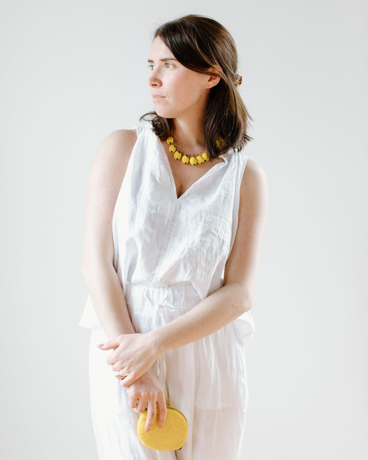 Olivia Dar Jewelry Yellow Lemon Necklace