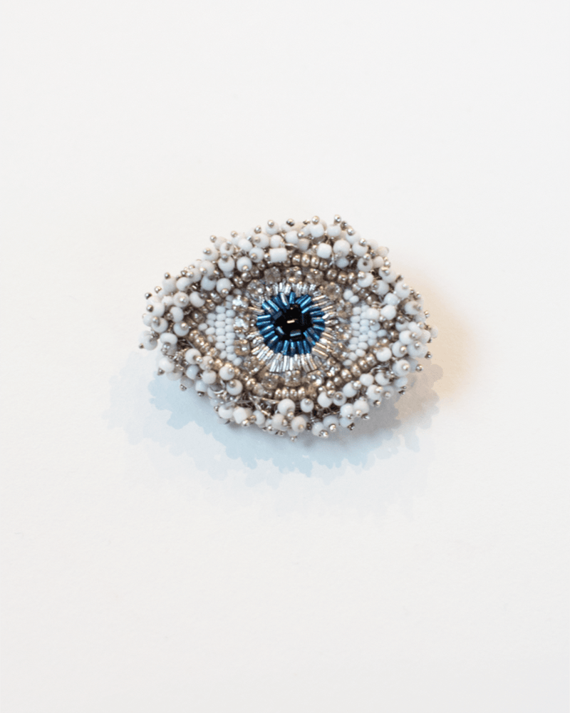 Olivia Dar Jewelry Silver/Light Blue Milos Brooch in Silver Light Blue