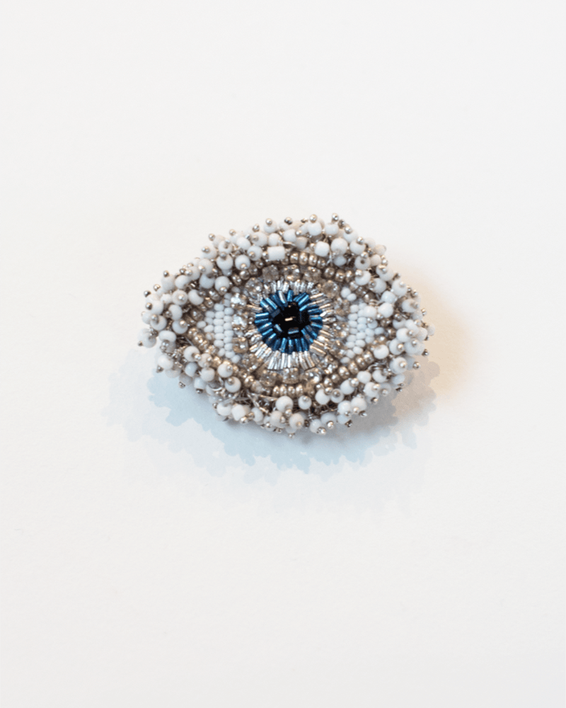 Olivia Dar Jewelry Silver/Light Blue Milos Brooch in Silver Light Blue
