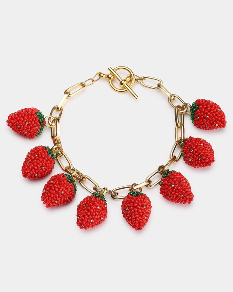 Olivia Dar Jewelry Red Strawberry Bracelet